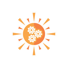 Gear Sun Logo Icon Design