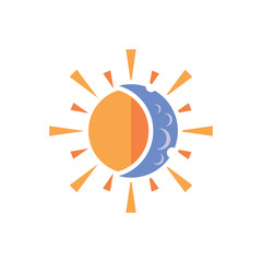 Moon Sun Logo Icon Design