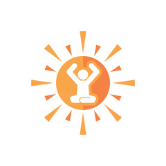 Yoga Sun Logo Icon Design