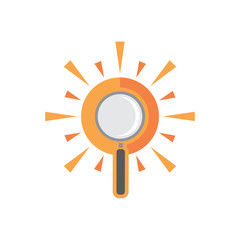 Search Sun Logo Icon Design