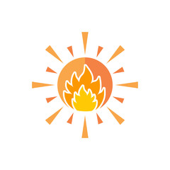 Fire Sun Logo Icon Design
