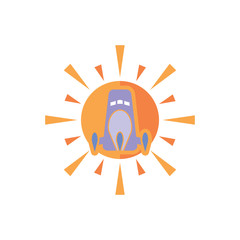 Rocket Sun Logo Icon Design
