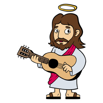 recommend clip art: Cartoon Jesus Playing Guitar