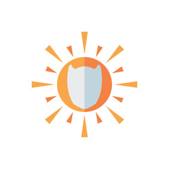 Shield Sun Logo Icon Design