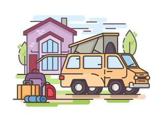 Van car for recreation or transfer