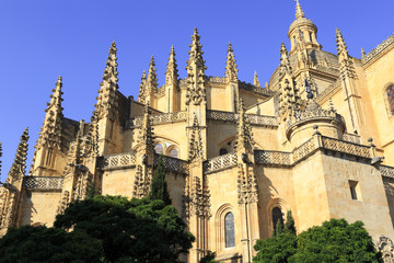Fototapeta na wymiar Cathedral in Segovia Spain