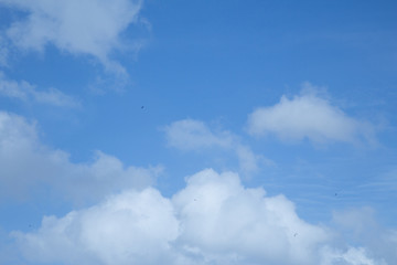 Many clouds on blue sky look seem to be background.