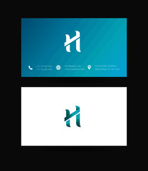 Letter H Logo icon with business card vector template. 