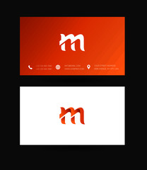 Letter M Logo icon with business card vector template. 