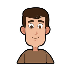 Young man smiling cartoon vector illustration graphic design