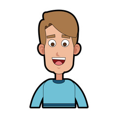 Young man smiling cartoon vector illustration graphic design