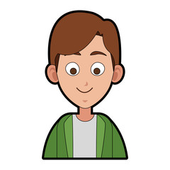 Young man smiling cartoon vector illustration graphic design