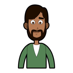 Young man smiling cartoon vector illustration graphic design