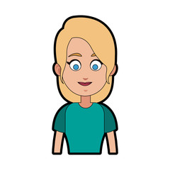 Young woman smiling cartoon vector illustration graphic design