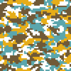 Digital camouflage background. Seamless pattern.Vector. 迷彩パターン
