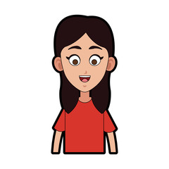 Young woman smiling cartoon vector illustration graphic design