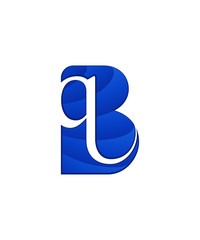 initial letter logo letter b with negative space