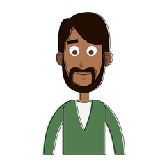 Young man smiling cartoon vector illustration graphic design