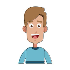 Young man smiling cartoon vector illustration graphic design