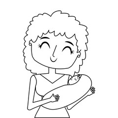 happy young mother hugging little toddler son