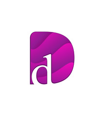 initial letter logo letter d with negative space