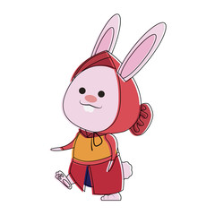 Cute rabbit cartoon vector illustration graphic design
