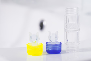 container for storage of medical lenses for vision, in disassembled condition