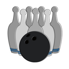 Bowling pins and ball vector illustration graphic design