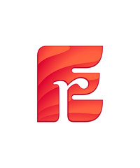 initial letter logo letter e with negative space