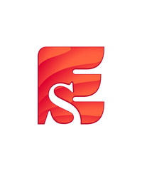 initial letter logo letter e with negative space