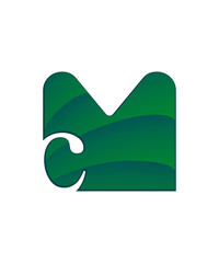 initial letter logo letter m with negative space