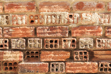 Brick wall  in the town of Segovia Spain
