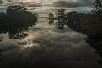 Fototapeta premium Sunset over river