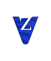 initial letter logo letter v with negative space