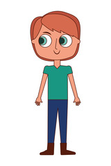 cartoon little boy is standing character