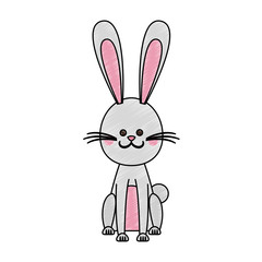 Cute rabbit cartoon icon vector illustration graphic design