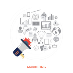 Digital Marketing banner and icons