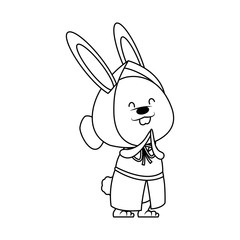 Cute rabbit cartoon icon vector illustration graphic design
