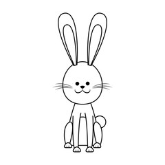 Cute rabbit cartoon icon vector illustration graphic design