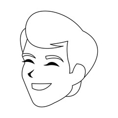 Young man smiling cartoon icon vector illustration graphic design