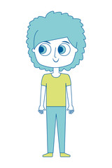 cartoon little boy is standing character