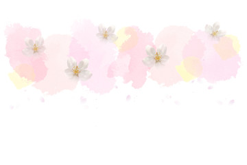 桜と水彩画パターン
