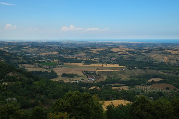 Italian landscape near Montefiore Conca fortress