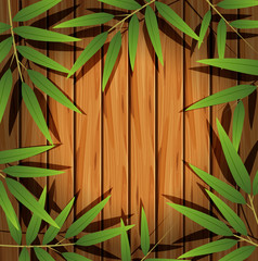 Border template with bamboo leaves