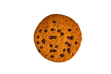 Chocolate chip cookie isolated on a white background