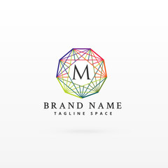 Fototapeta premium colorful network brand logotype concept design backgorund