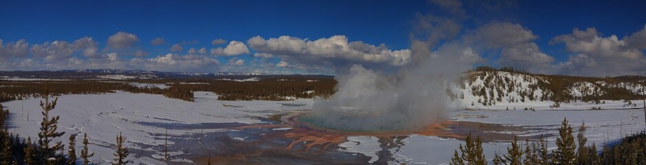 Panorama of Grand Prismatic Hot Springs