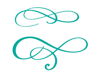 hand drawn flourish Calligraphy elements. Vector illustration