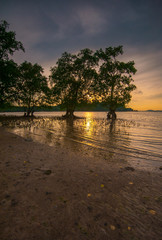 golden sunset tahen Tanjung Pinggir Beach - Batam