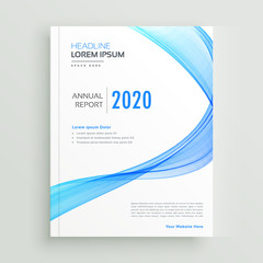 blue wavy business flyer brochure design template